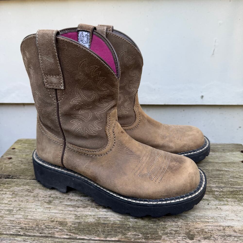 Ariat Fatbaby 7B Brown Bomber Pull On Crepe Sole Cowgirl Boots 10000822